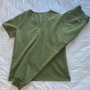 Figs Dark Olive Scrub Set